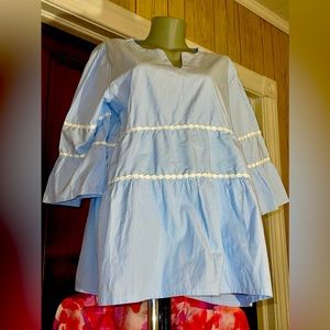 bua/bua Brand Blue Pinstripe Top.  Size XL